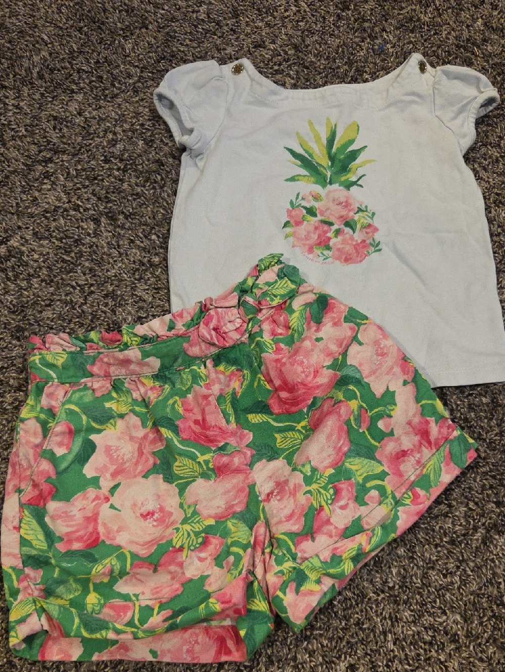 Janie and Jack white garment with floral trim